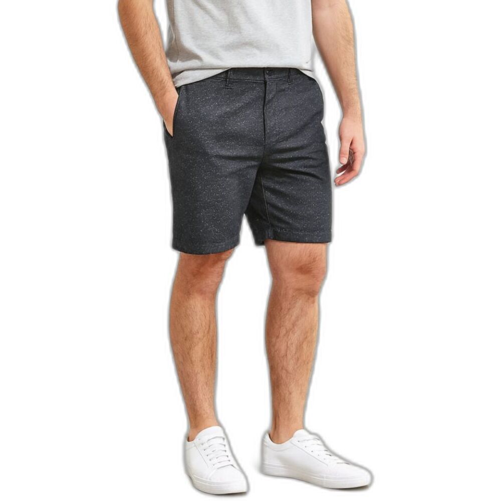 Perry Ellis Menβs Navy Dotted Chambray Shorts | Size 34